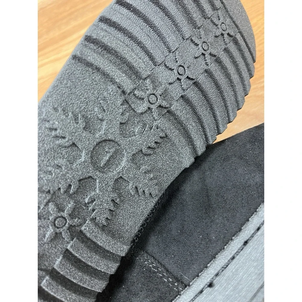 Sonoma Kazz Youth Girls Size 1 Micro Fiber Ankle Boots Faux Fur Lined BlackNEW